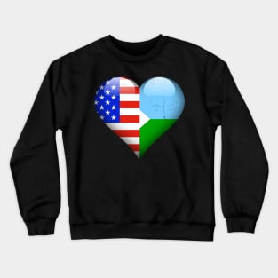 Half American Half Djiboutian - Gift for Djiboutian From Djibouti Crewneck Sweatshirt